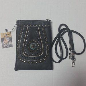 Black American Bling Crossbody Bag